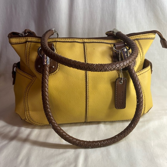 Vintage Relic yellow, brown hand bag - Picture 1 of 10